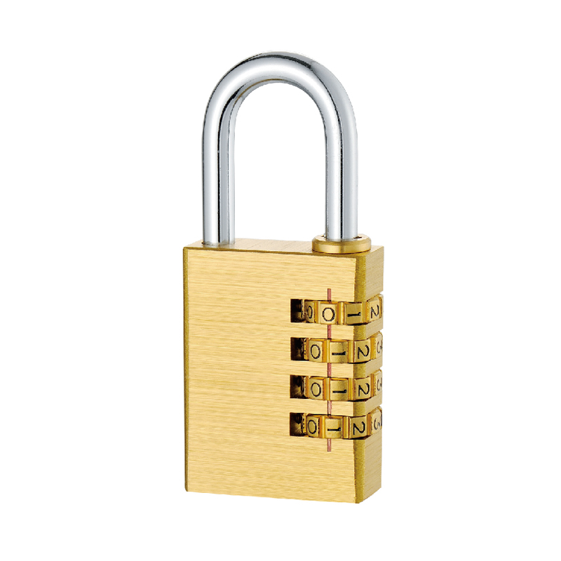 Gold Brass Four Digit Combination Combination Padlock